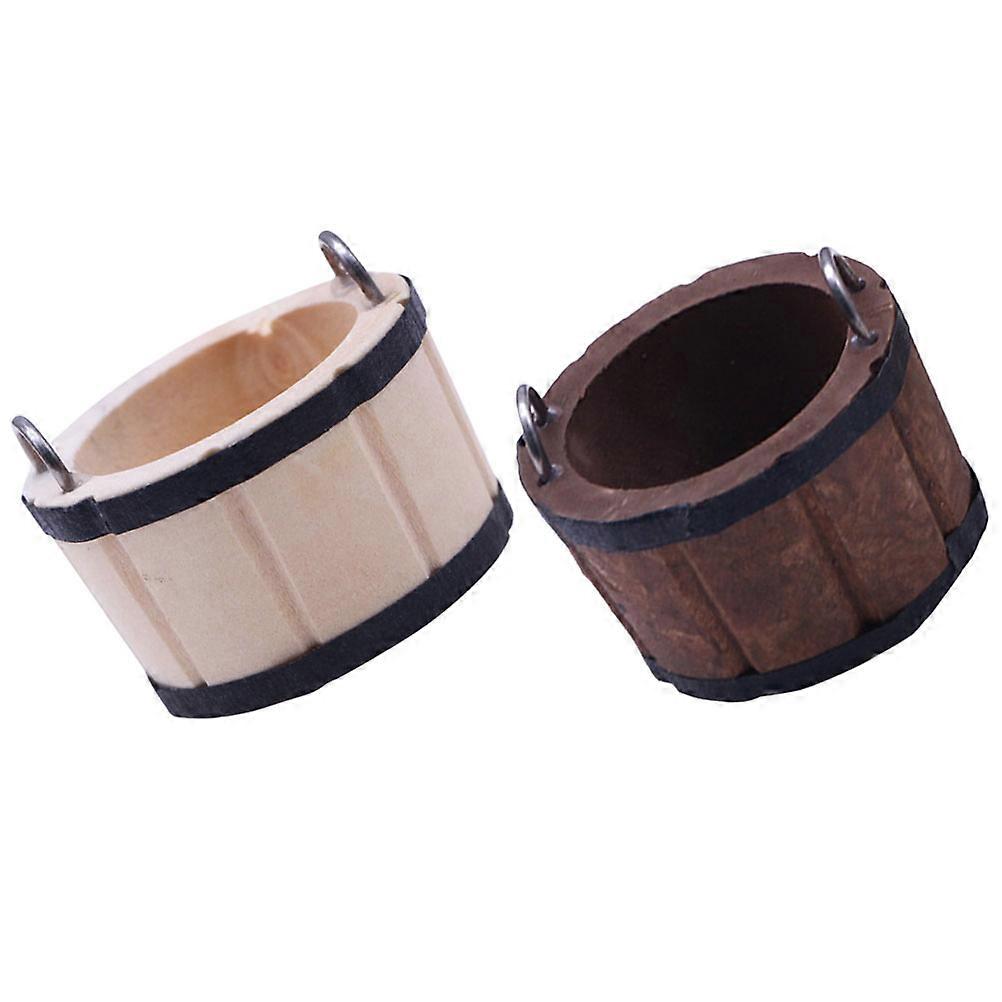 2pcs Doll House Mini Wash Basin Simulated Bucket Toys Kids Doll House Ornaments