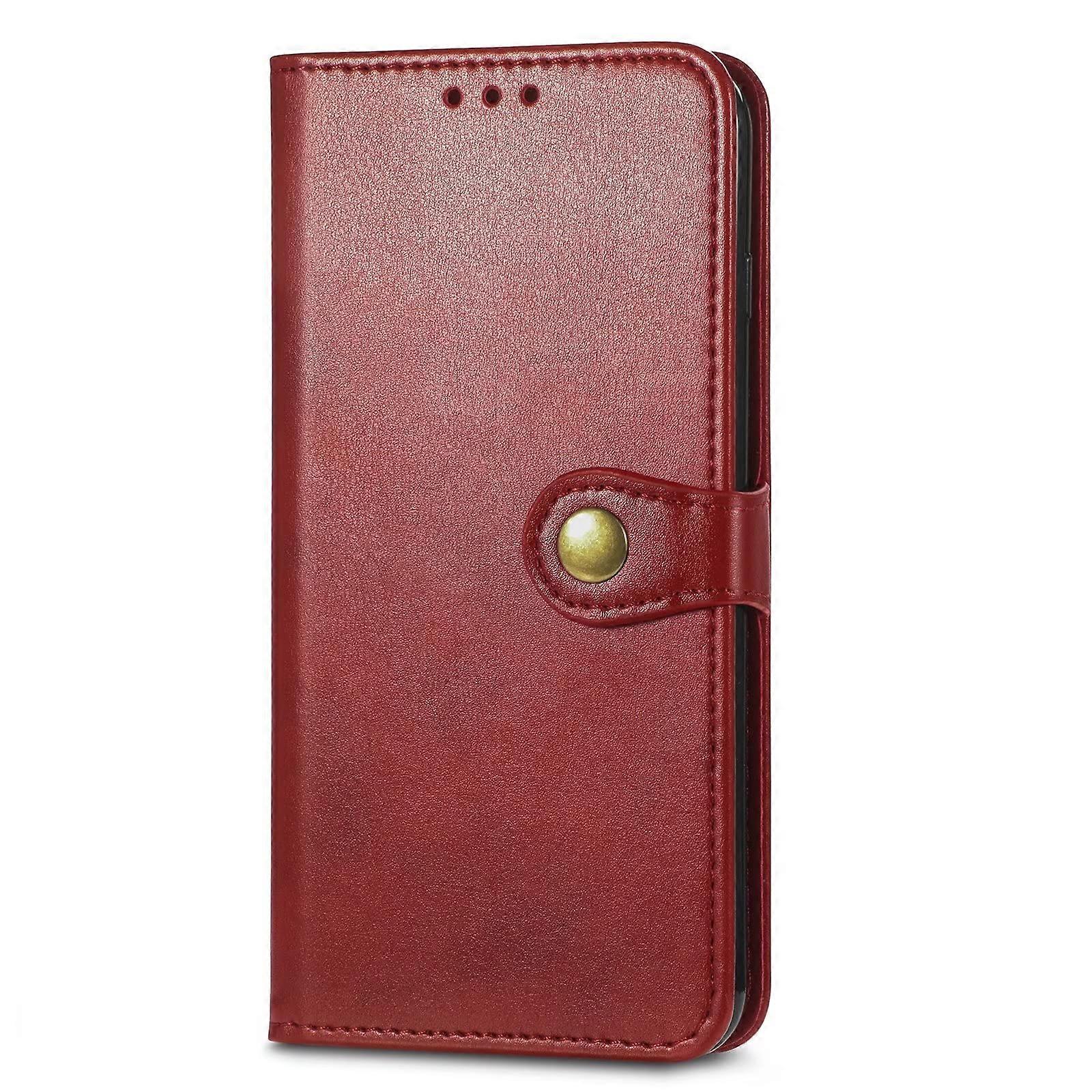 Xiaomi Redmi Note 9T Case Leather Flip Wallet With Card Slot And Stand Red