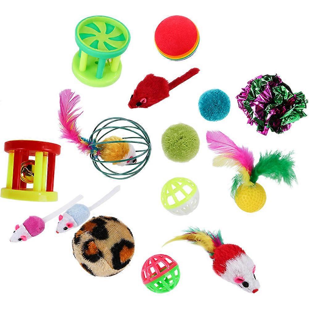 24Pcs Cat Stimulation Toys For Kittens Encouraging Daily Exercise Through Fun And Interactive Play With Bells Included