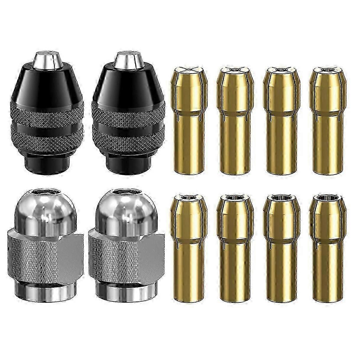 Conjunto de Pinças de Mandril para Dremel, 12PCS 1/32 polegadas a 1/8 polegadas Broca de Substituição 4486 Sem Chave Chuc