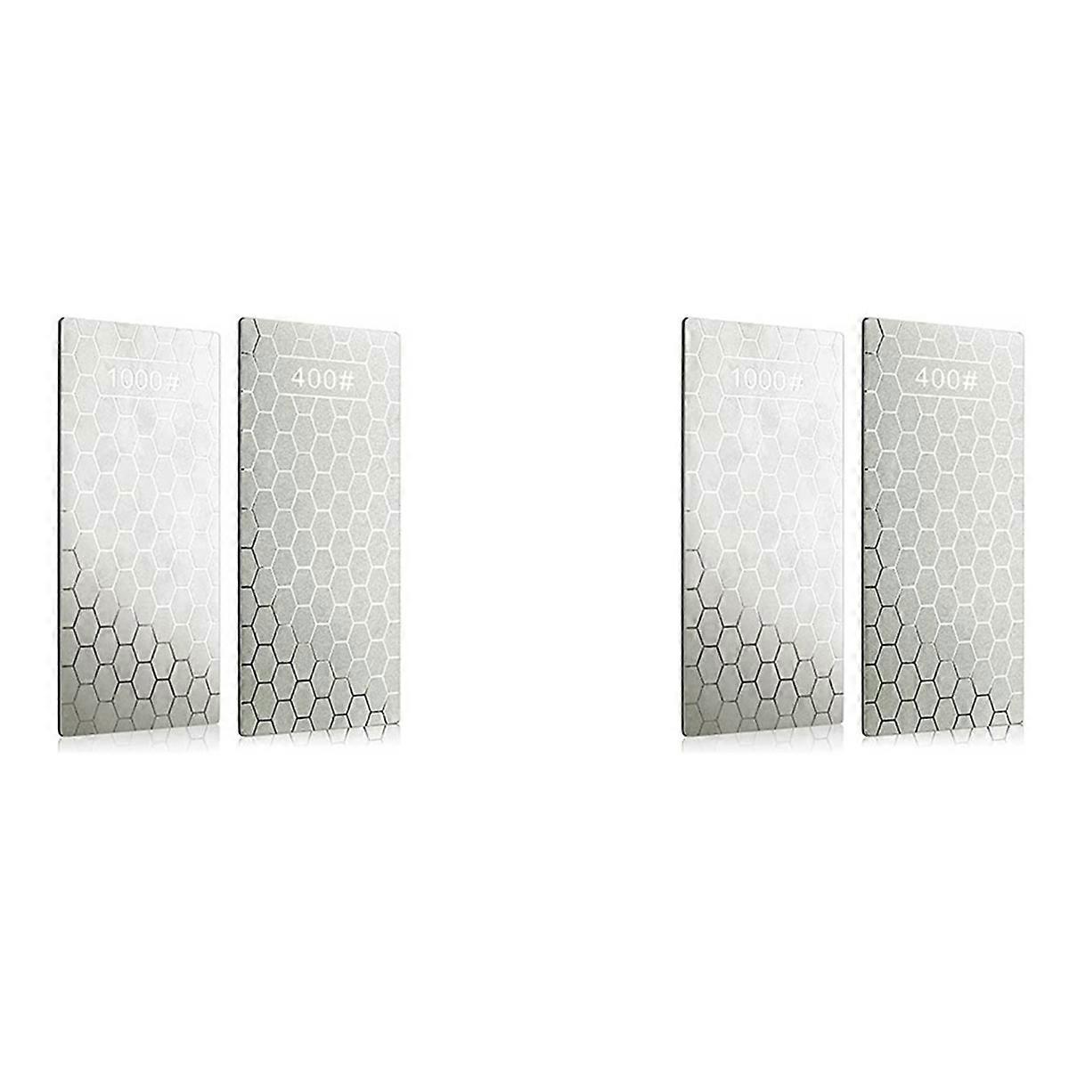 2PCS Diamond Sharpening Stone, Whetstone Honeycomb Diamond Sharpener Plate with Non-Slip Base