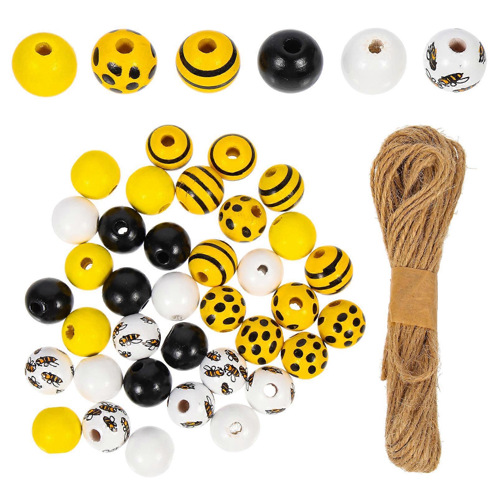 240pcs Round Wood Beads DIY Craft Kit – Brightly Colored Loose Beads for Home Decor, Jewelry Making & Garland Projects with Twine String