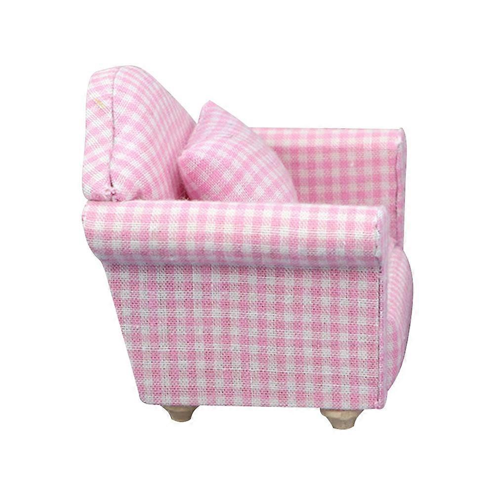Mini House Plaid Sofa Model, Durable for Decoration, Perfect for DIY Projects