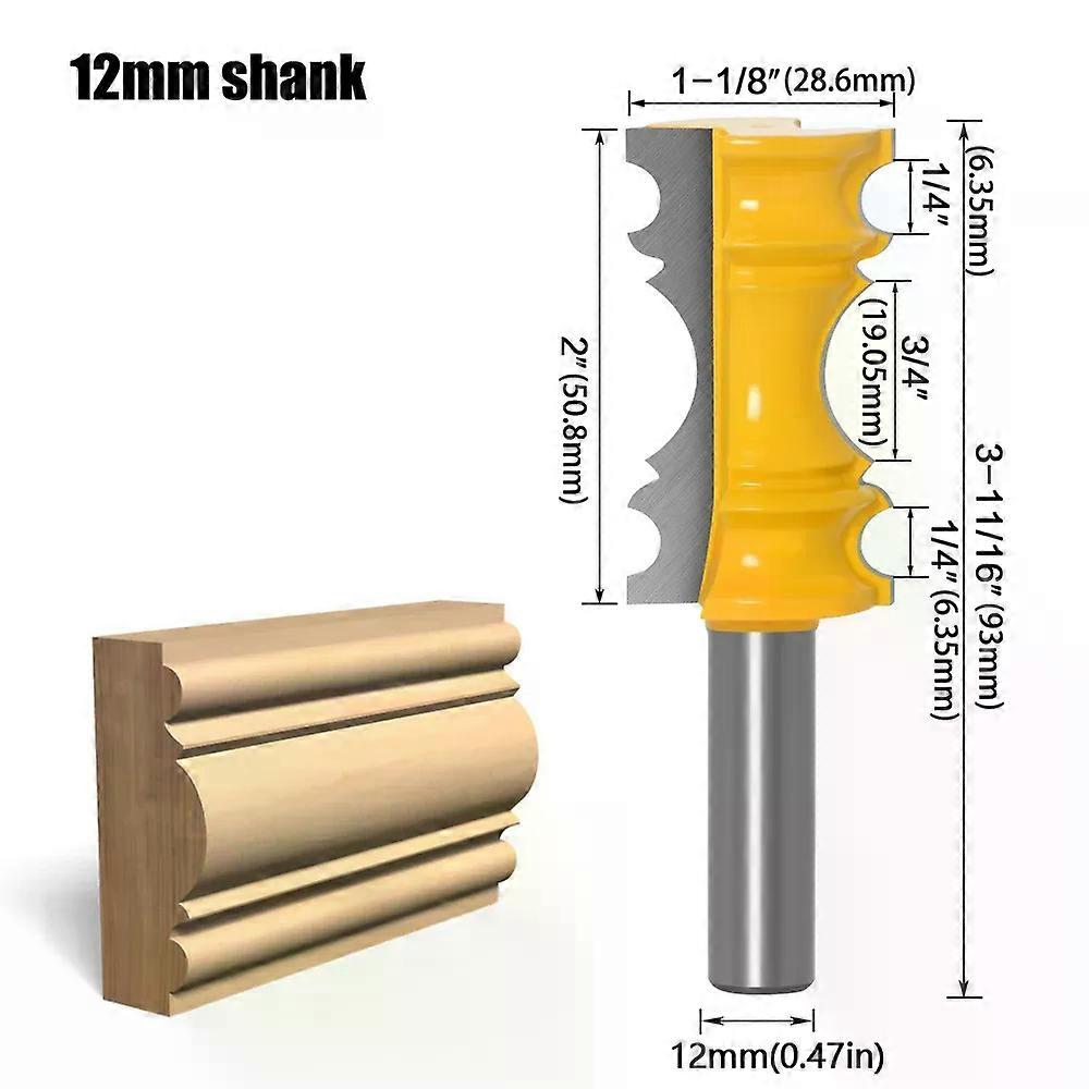 1pc Large Elaborate Chair Rail Molding Router Bit - 8mmShank Line knife Tenon Cutter for Woodworking Tools
