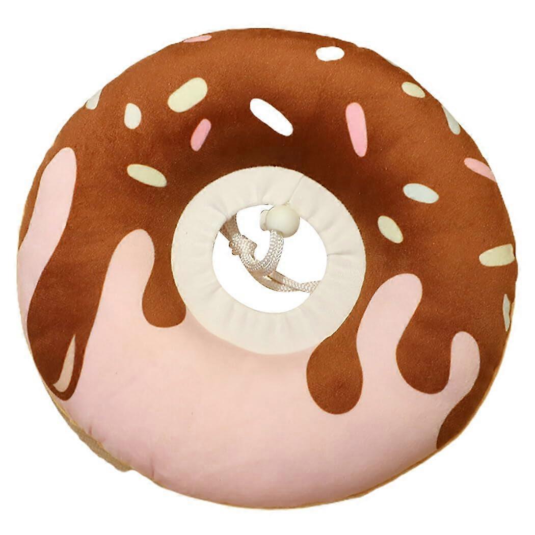 Healing Donut Plush Cat Collar, Adjustable Recovery Band for Kittens, Soft Fabric, Comfortable Fit, Cat Accessory