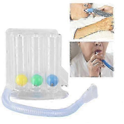 Puste Lunge Exerciser 3 Ball Spirometer Respiratorisk Terapi Dyp