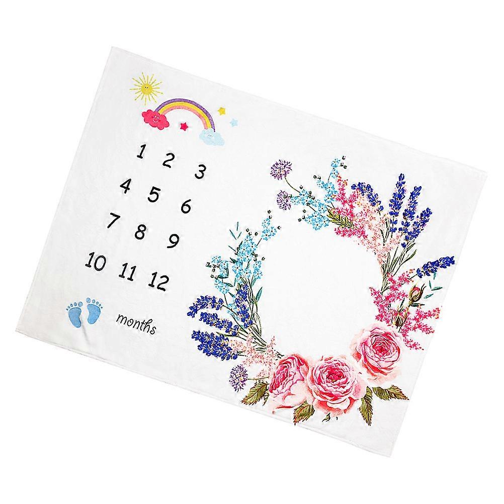 Photography Blanket Flower Pattern for Baby Newborn Tracking 75x100cm 1Pack