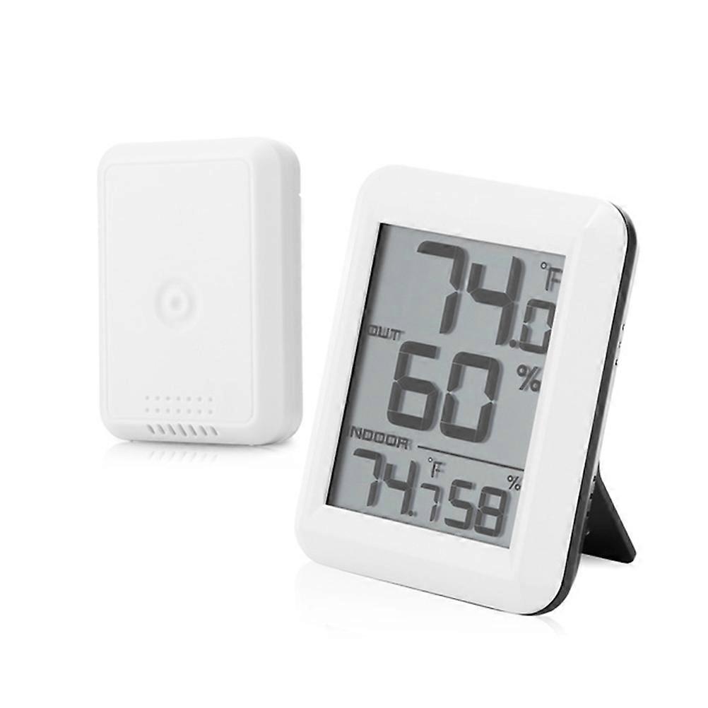 Wireless Indoor Outdoor Hygrometer Accurate Measurement Easy to Read Wall Hanging White ABS