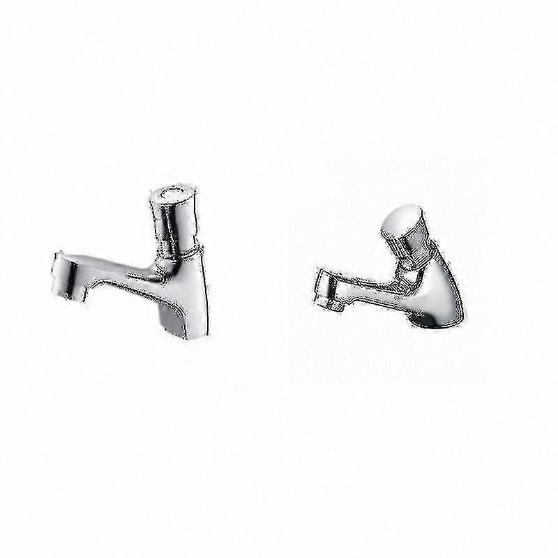Chrome-Plated Self-Closing Faucet for Kitchen, Bathroom, and Outdoor Use with Water-Saving Time Delay Feature