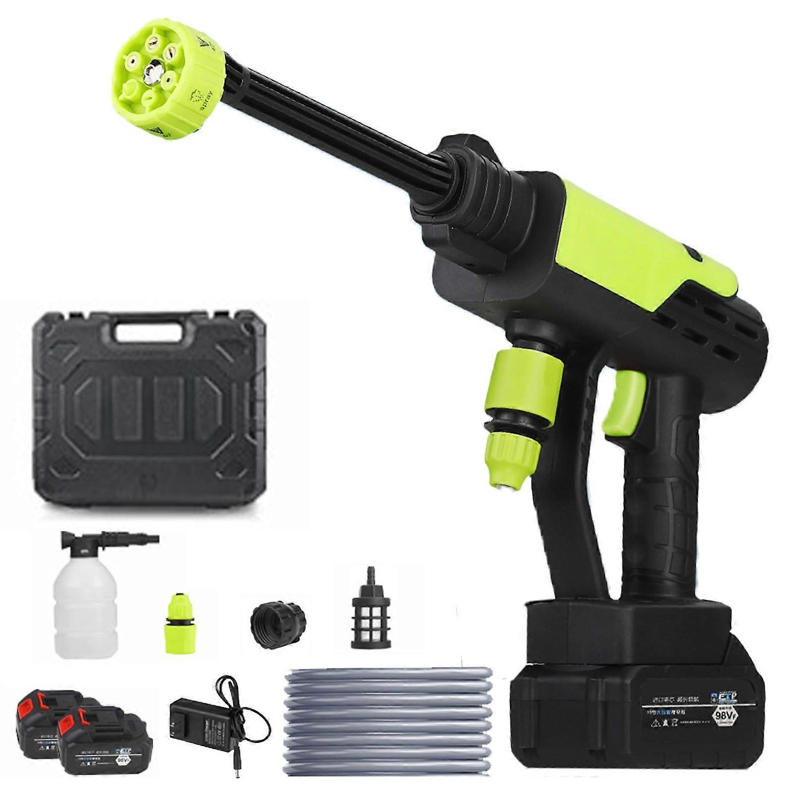 Battery Pressure Washer, 300 W Mobile with 6in1 Nozzle, 2 Rechargeable Batteries