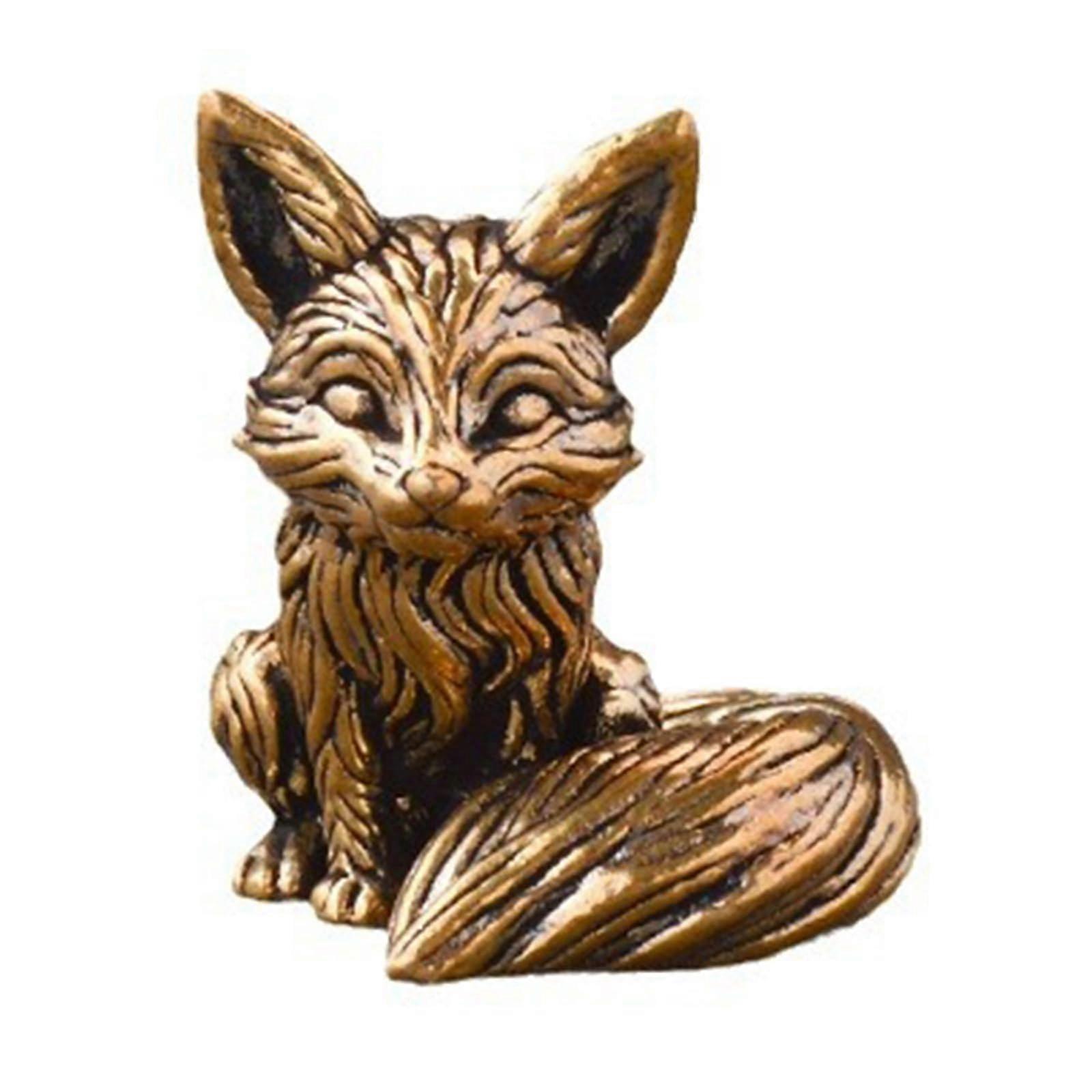 Creative Foxes Statue Sympathy Gift Vintage Fox Figures for Photo Studio Props Small Size