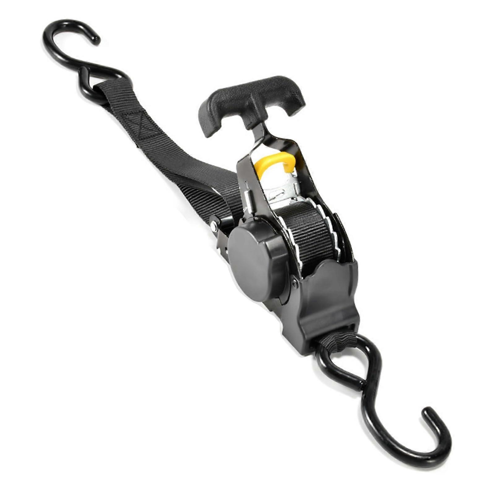 Automatische Einziehbare Ratschenkrawen Gurt 5m für Motorräder und Home Office - Coated Black Electro Sicherheitsgurt