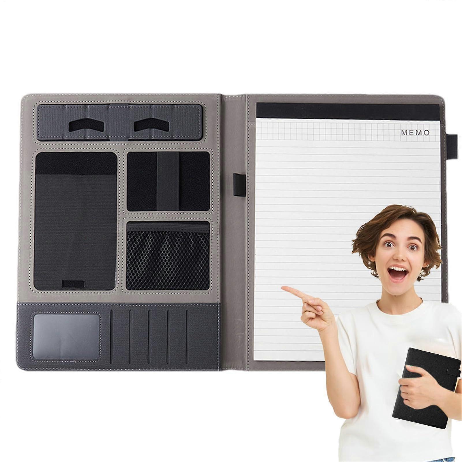 Multifunctional Business Folder for Meeting, Business Conference, Document Folder, Black
