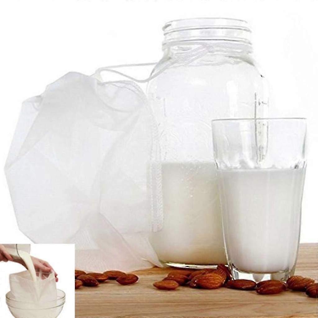 Reusable Nut Milk Bag for Straining & Filtering - Fine Mesh Nylon Cheesecloth for Coffee, Nut Milk, & Homemade Beverages