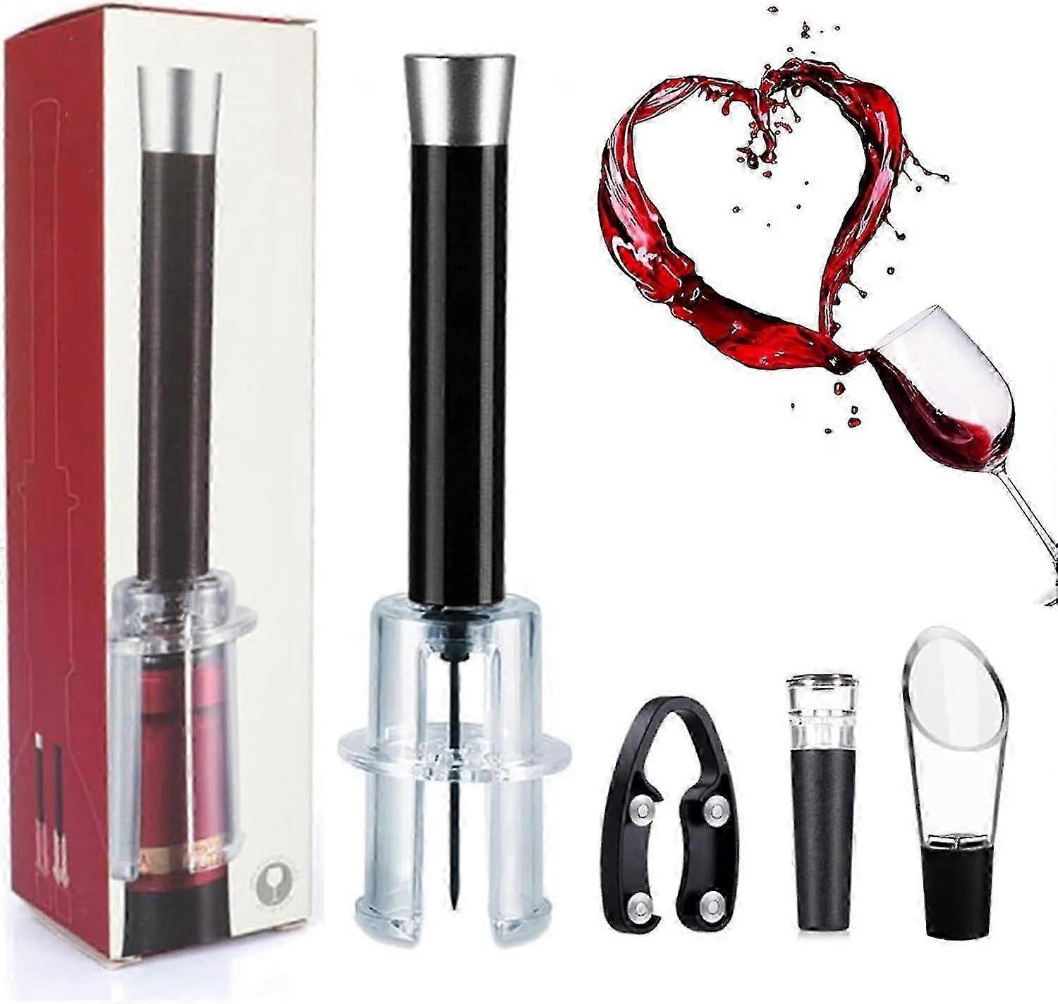 Wine opener with pressure pump for effortless opening