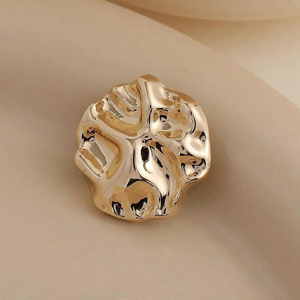 5Pcs Beautiful Gold Color Shank Buttons Zinc Alloy Irregular Shape Buttons Women's Sweater Coat Accessories Gold 21.5mm