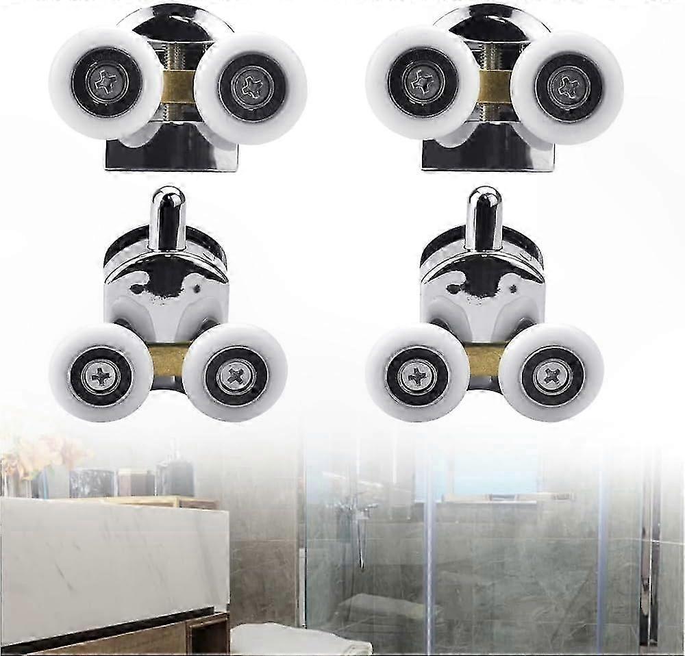Replacement Shower Door Rollers, 2 Pack, 25MM Diameter Double Rollers for Sliding Glass Doors, Durable Rollers for Home Use