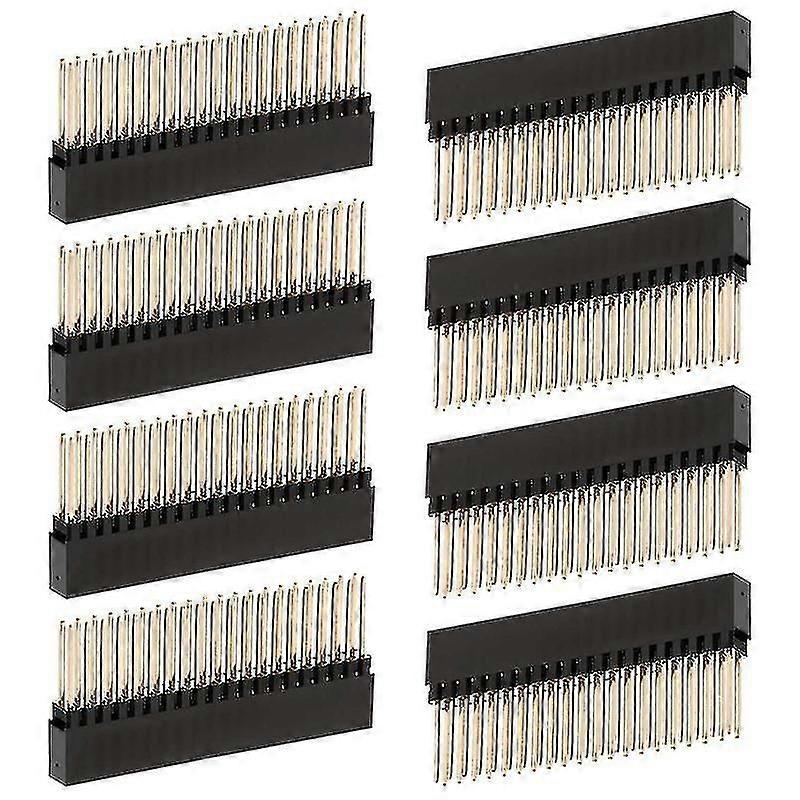 8pcs, 2x20 (40 pins) Extra Tall Femelle 0,1 pouce Pitch Stacking Header pour Raspberry Pi A + / b + / pi 2 / pi 3-haoyi