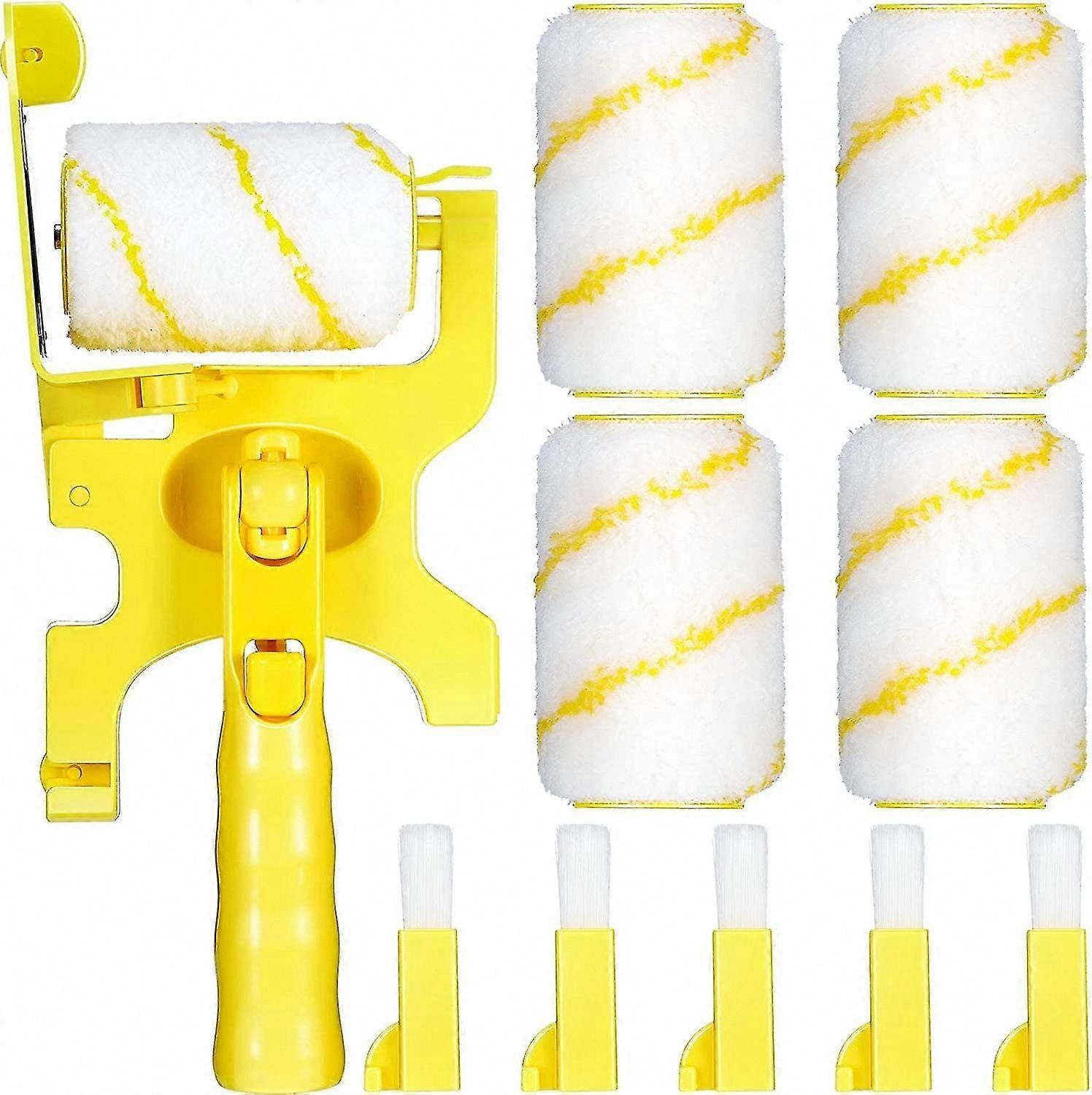 9-Piece Paint Edger Kit with Roller & Brush - Multi-Functional Handheld Clean-Cut Edger for Walls, Ceilings & Trim