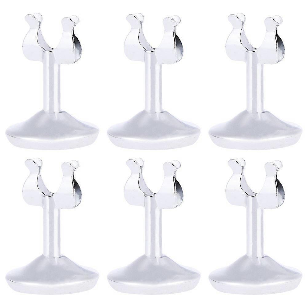6Pcs Stainless Number Stands Multi-function Card Holders U-shaped Number Holders