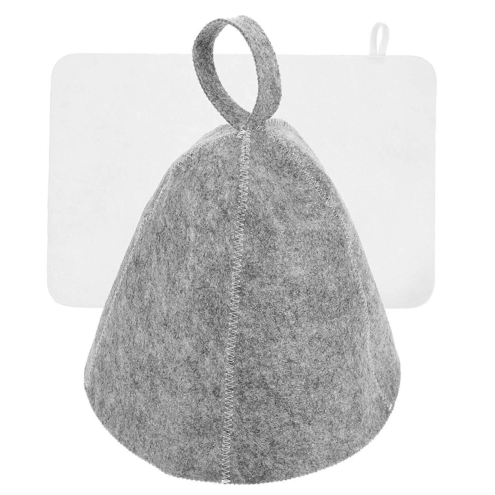 Felt Sauna Hat Set for Sauna Steam Room Comfortable to Wear Woolen Material for 1 Set
