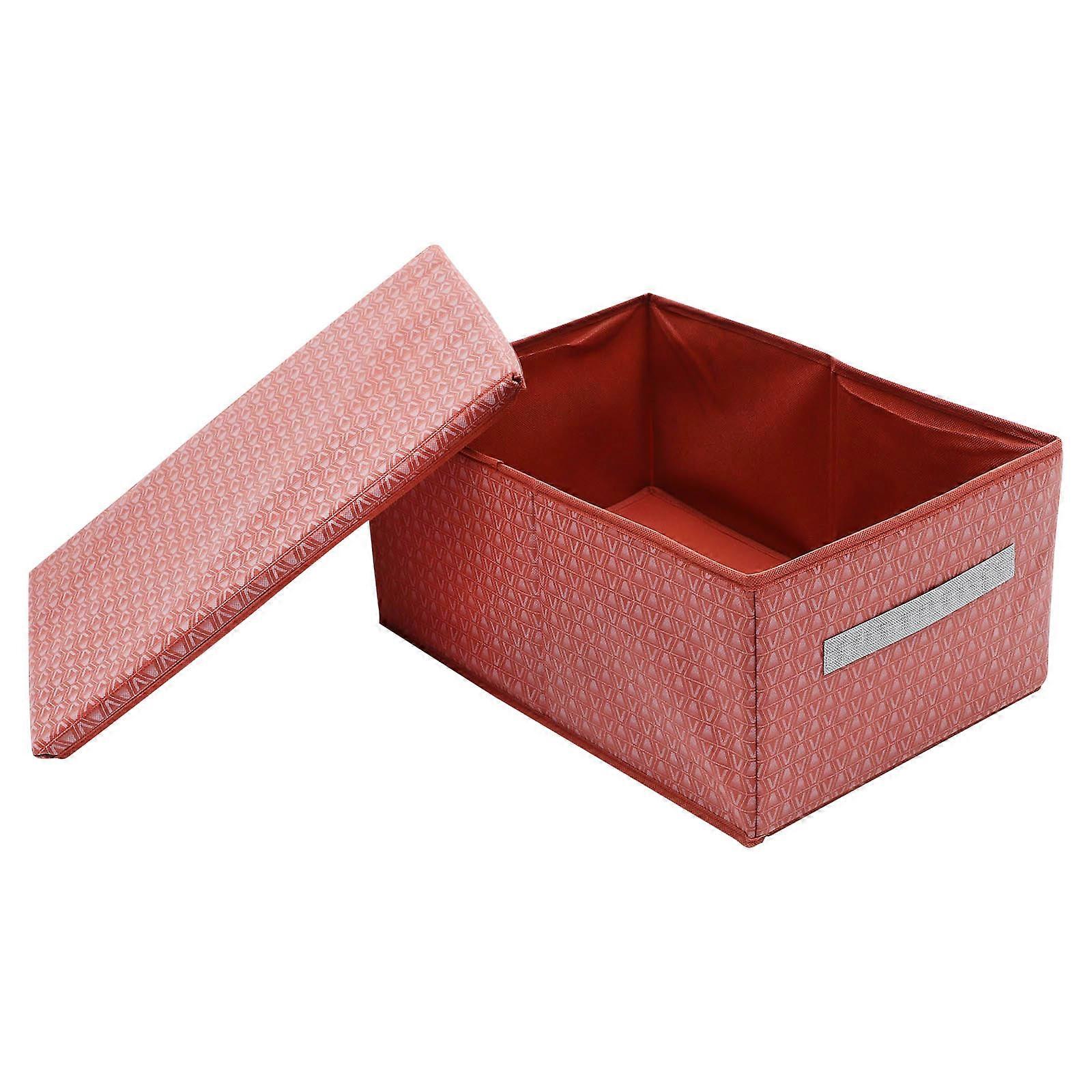 Dark Red Reusable Storage Box for Clothes Toys and Linen Made of PP Cloth Lightweight and 1
