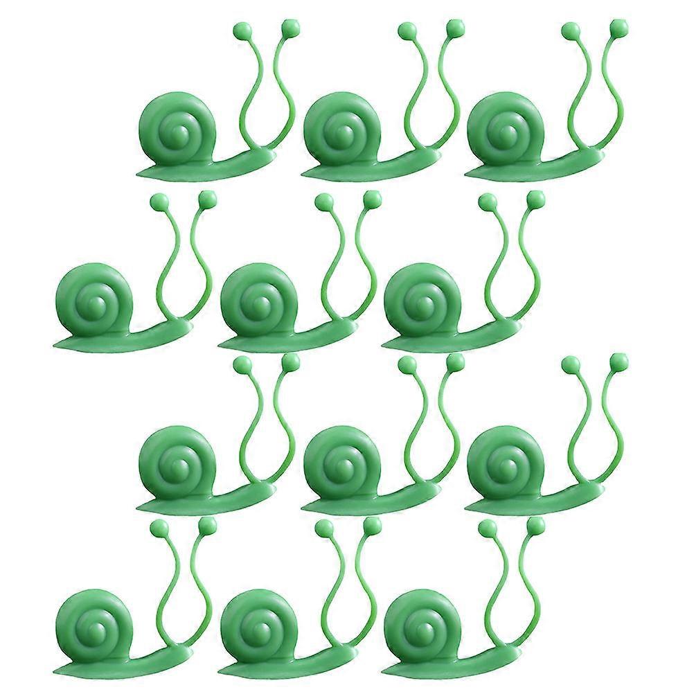 Snail Shaped Plant Climbing Hooks for Home Use with High Strength Plastic Green Color 20 Pieces