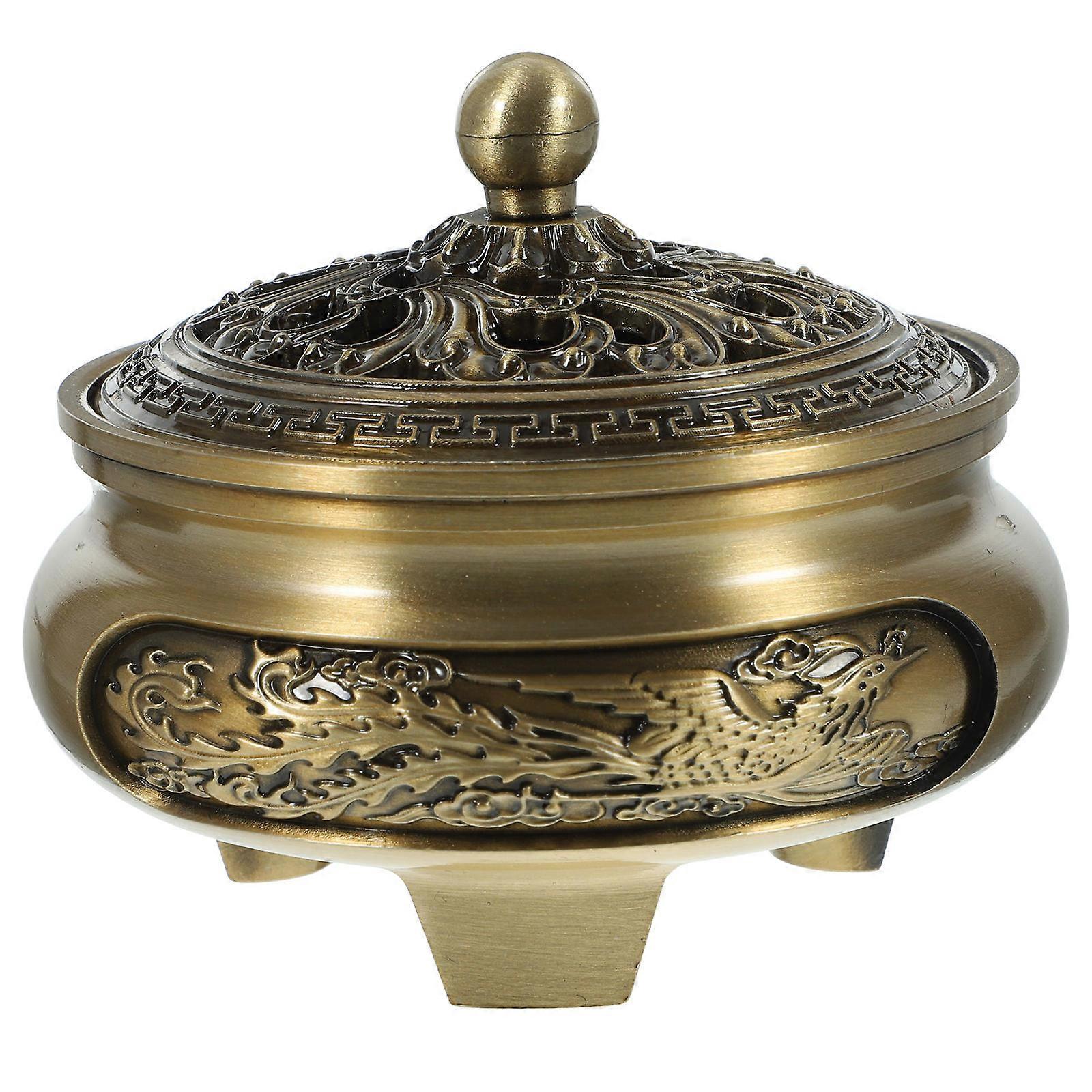 Golden Alloy Incense Burner Tea Room Decoration Hotel Use for Aromatherapy 1Pcs