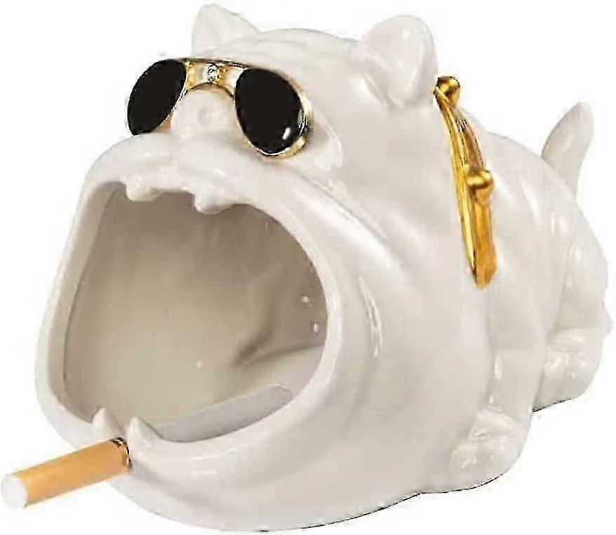 Askkopp, Bully Dog Askkopp, Stor Djurstaty Askkopp, Kreativ Askkopp, Vindtät Cigarett Askkopp för inomhus, Utomhus, Gård, Dekoration, Gåva - W