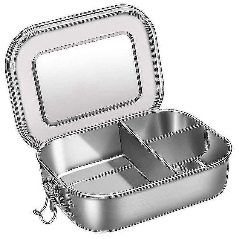 Bento Box Lunch Container Stainless Steel 3-compartment Bento Lunch Box For Sandwich And Two Sides Food Container