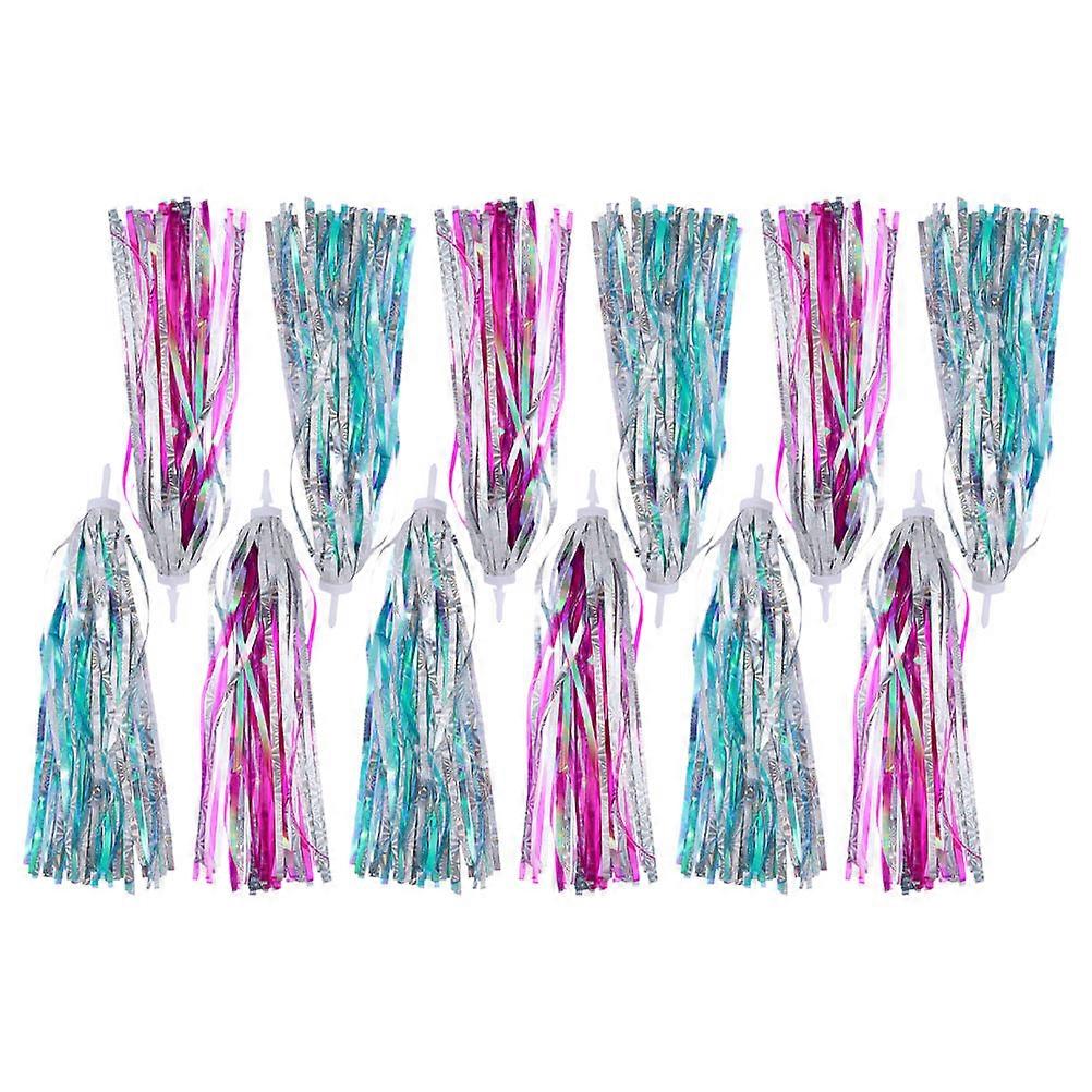6 Pairs Colorful Shiny Tassel Ribbons Bike Handlebar Streamers for Easy Installation – Enhance Bicycle Visibility and Style