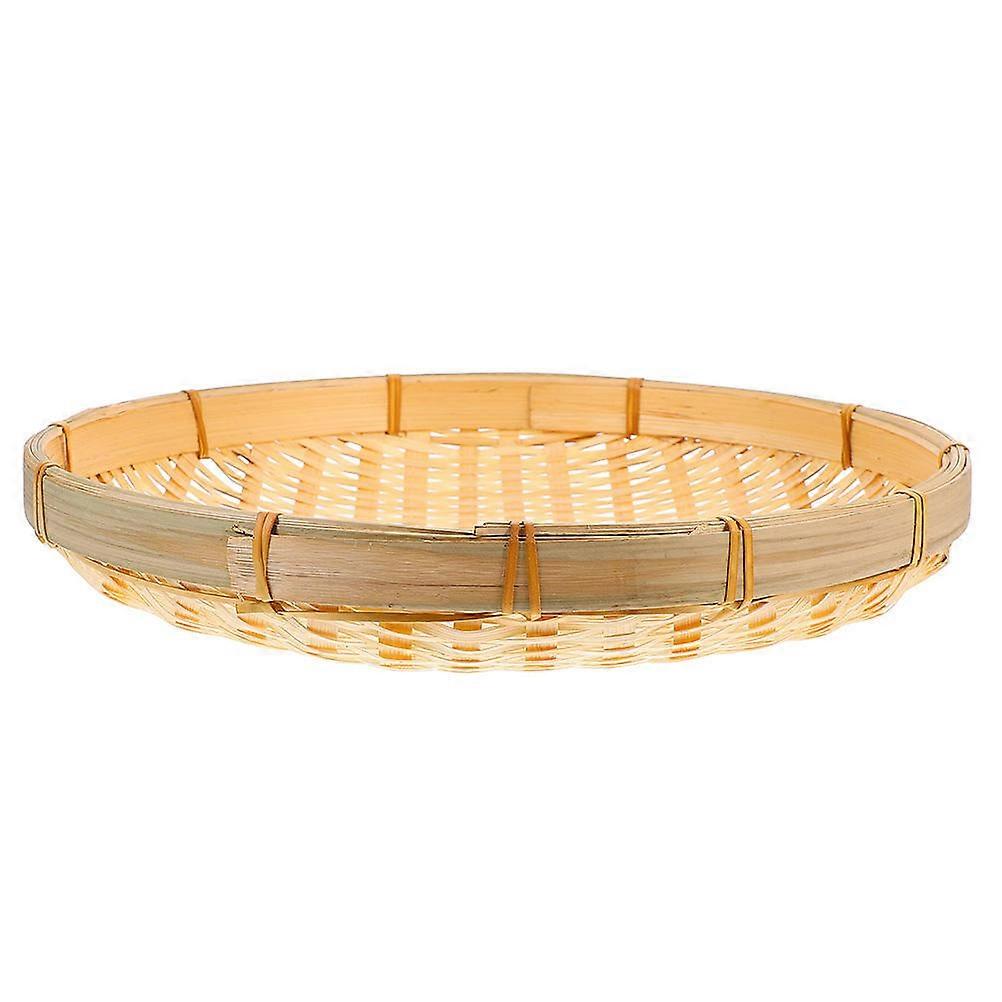 Rice Cleaning Round Dustpan Basket for Families Made with Bamboo in Assorted Color for Kitchen Use 1Pcs