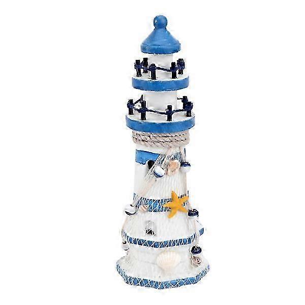 1PC Mediterranean Style Lighthouse Desktop Ocean Hexagon Lighthouse Decoration