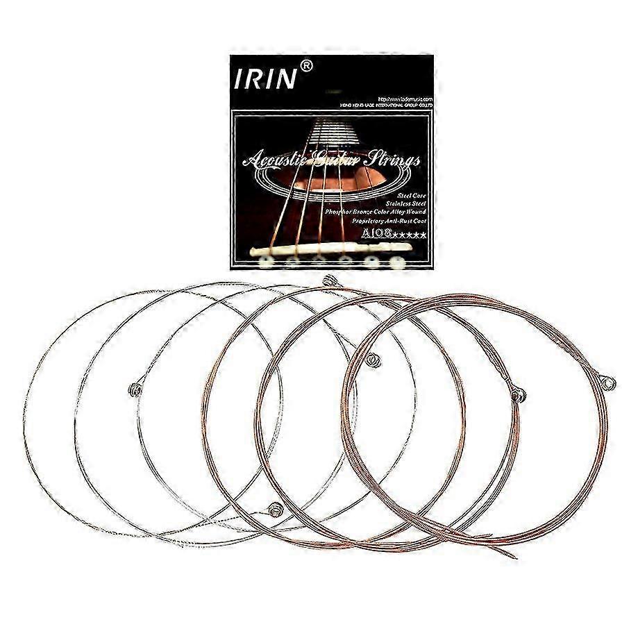 A108 6Pcs/Set Acoustic Guitar String 009-045 Inch 6 Strings Guitar Parts Accessories