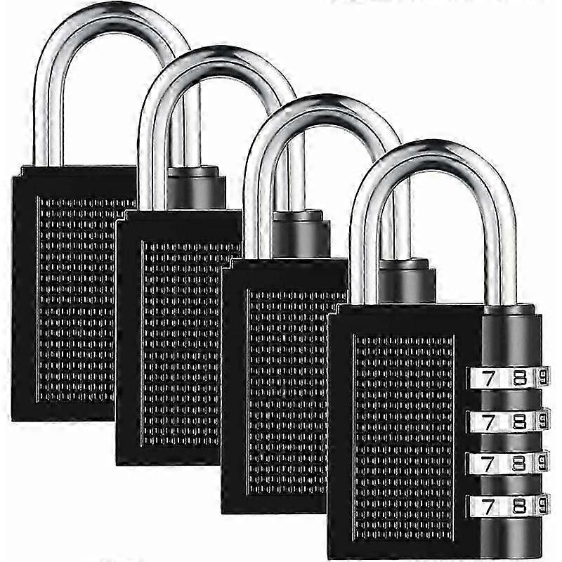 4 パックのヘビーデューティー 4 桁コンビネーション ロック、家庭、学校、オフィス、荷物、ツールボックス用の安全な南京錠
