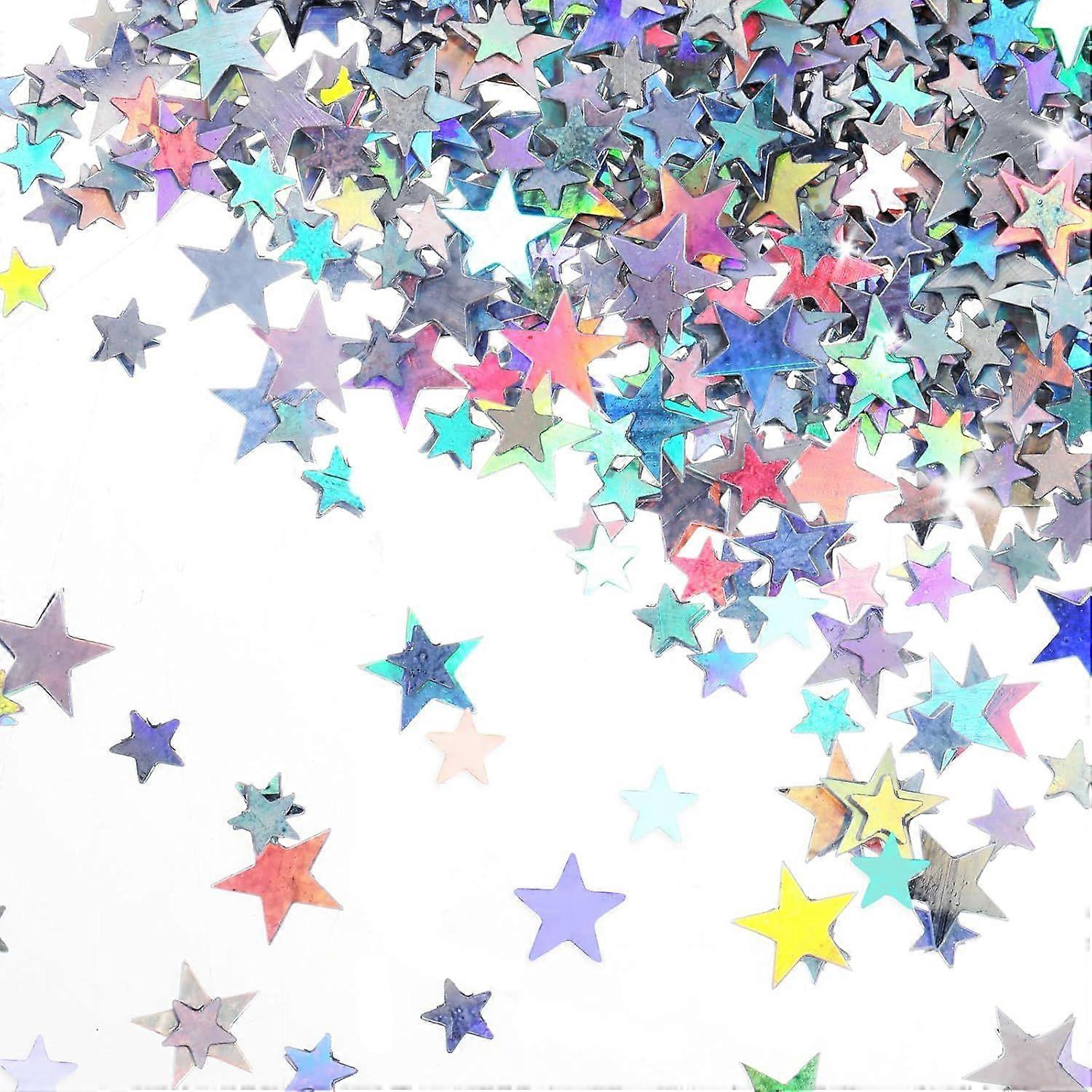 60g Glitter Star Confetti, Full Silver Twinkle Sequins Scatter Star Table