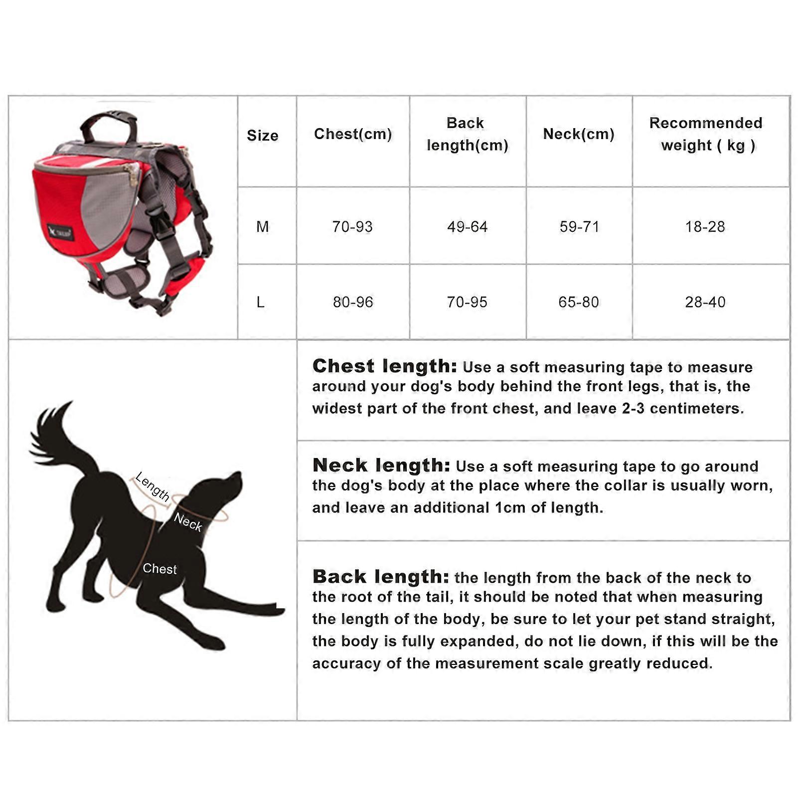 Dog Backpack Medium/Large with Reflective Strip Blue/Red/Orange