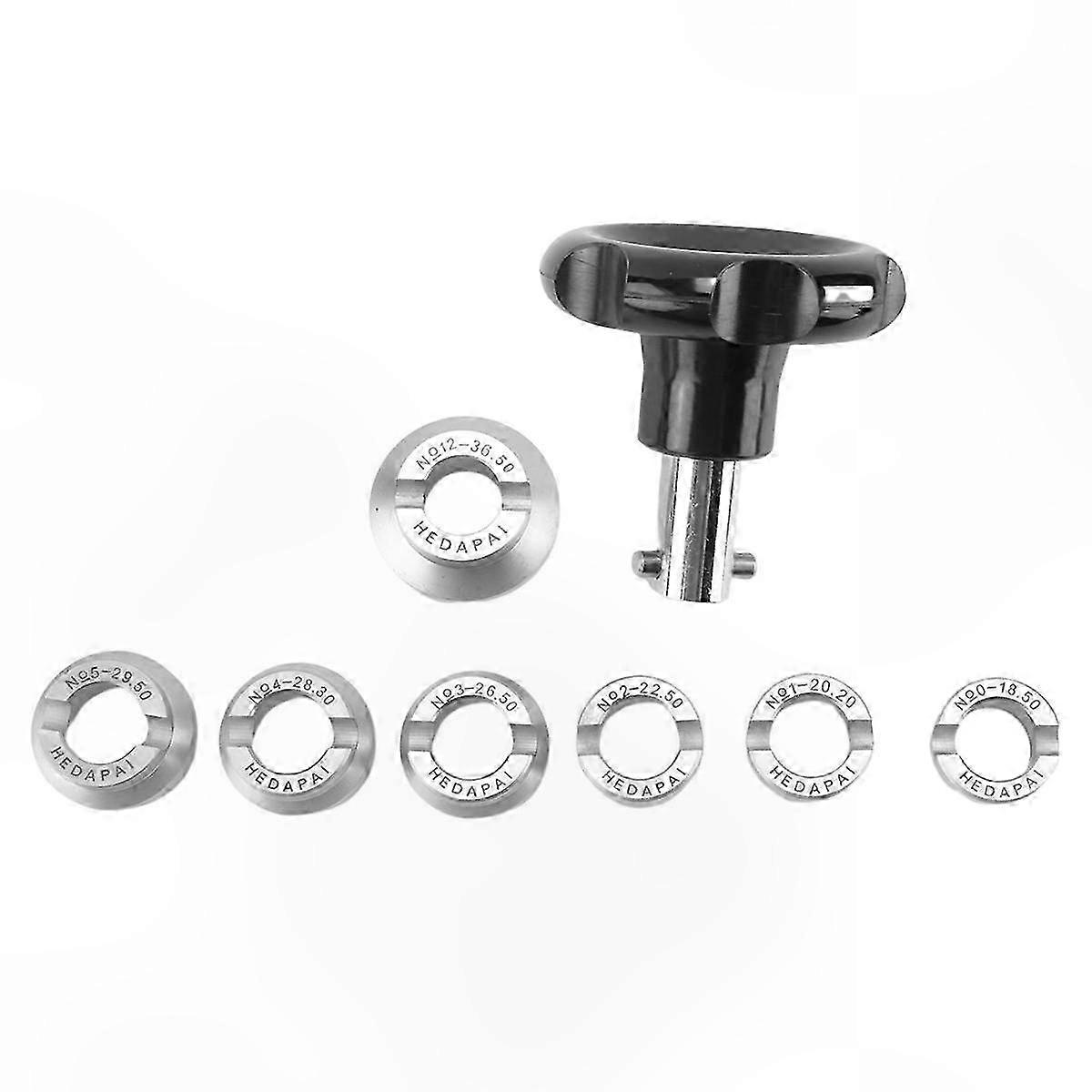 Waterproof Watch Back Case Opener Tool with Key Closing Mechanism for 7 Size Variations