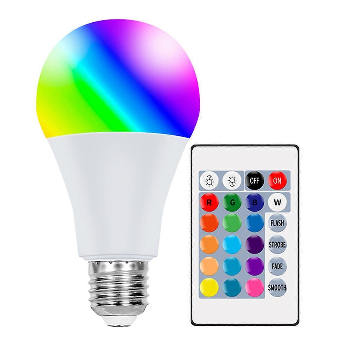 16 Color E27 25W RGB LED Light Bulb with Remote Control for Room Garden Party Smart Bulb Lamp Dimmer True White