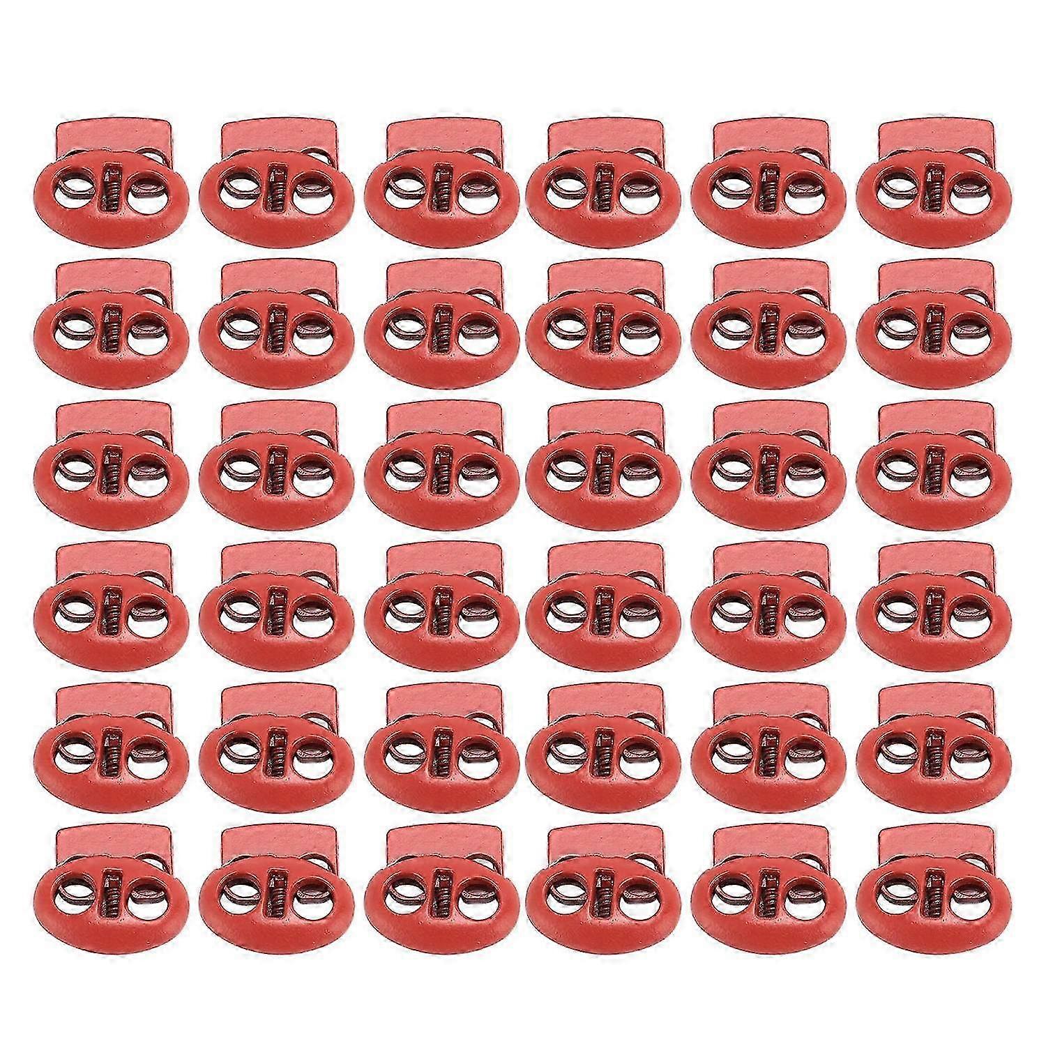 30pcs Spring Cord Lock Multipurpose Double Hole Spring Toggle Stopper for Shoelace Drawstrings Parac