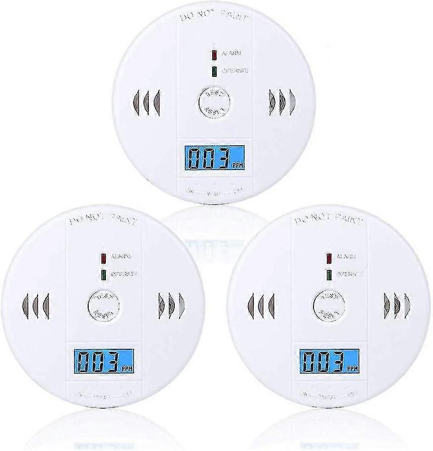 3-pack kolmonoxiddetektor LCD-skärm