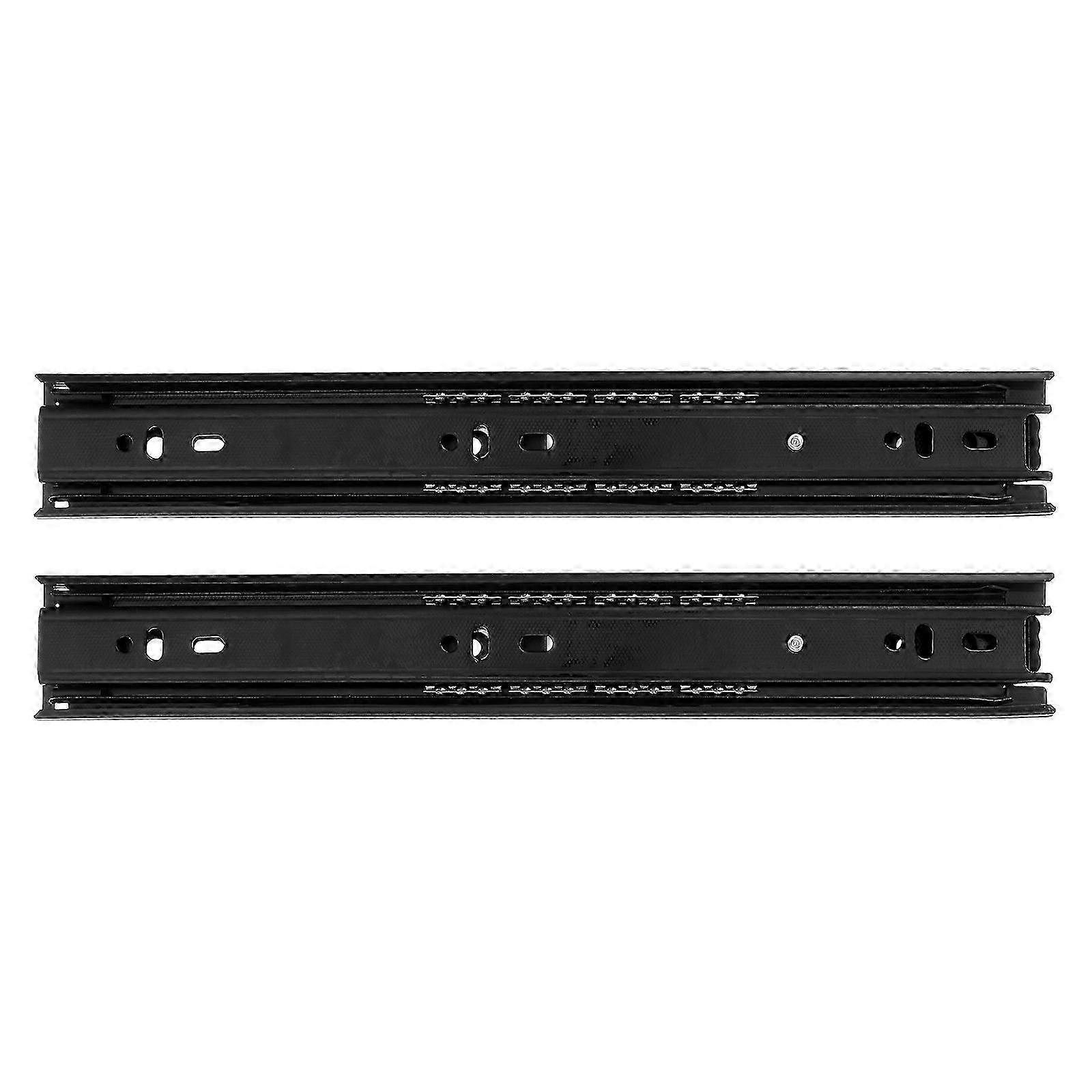 Drawer Sliding Tracks Slide Rail Smooth Operation Black 30X4.5CM Ball Bearing 2Pcs