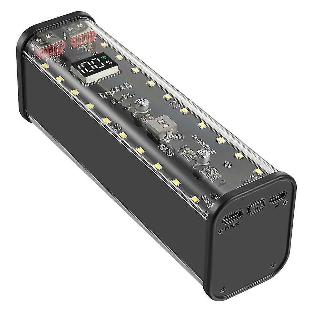 8 Slots 18650 DIY Power Bank Case Fast Charging Large Capacity Digital Display Battery Storage Black