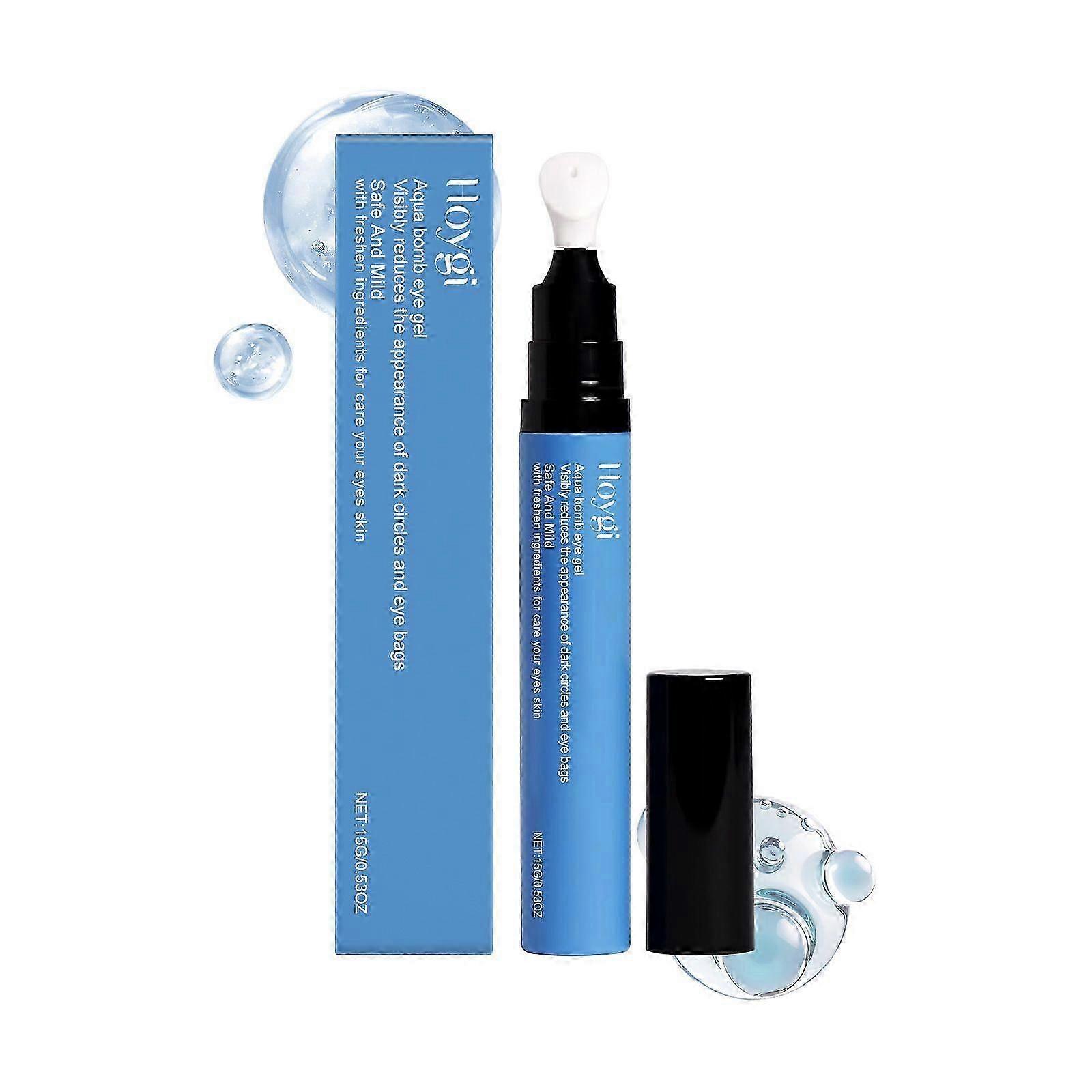 Awake Eye Gel Serum with Hyaluronic Acid and Nicotinamide for Dark Circles, Puffy Eyes and Under Eye Bags, Roller Massage Ball Applicator, Brightening
