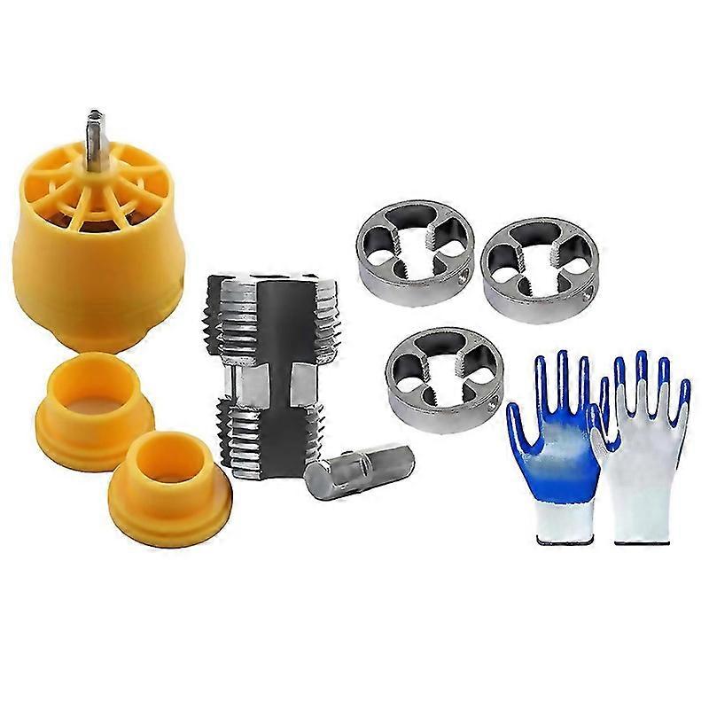 For Electric Drill Compatible Pvc Pipe Threader Kit With Various Die Sizes Pvc Thread Maker Tool For