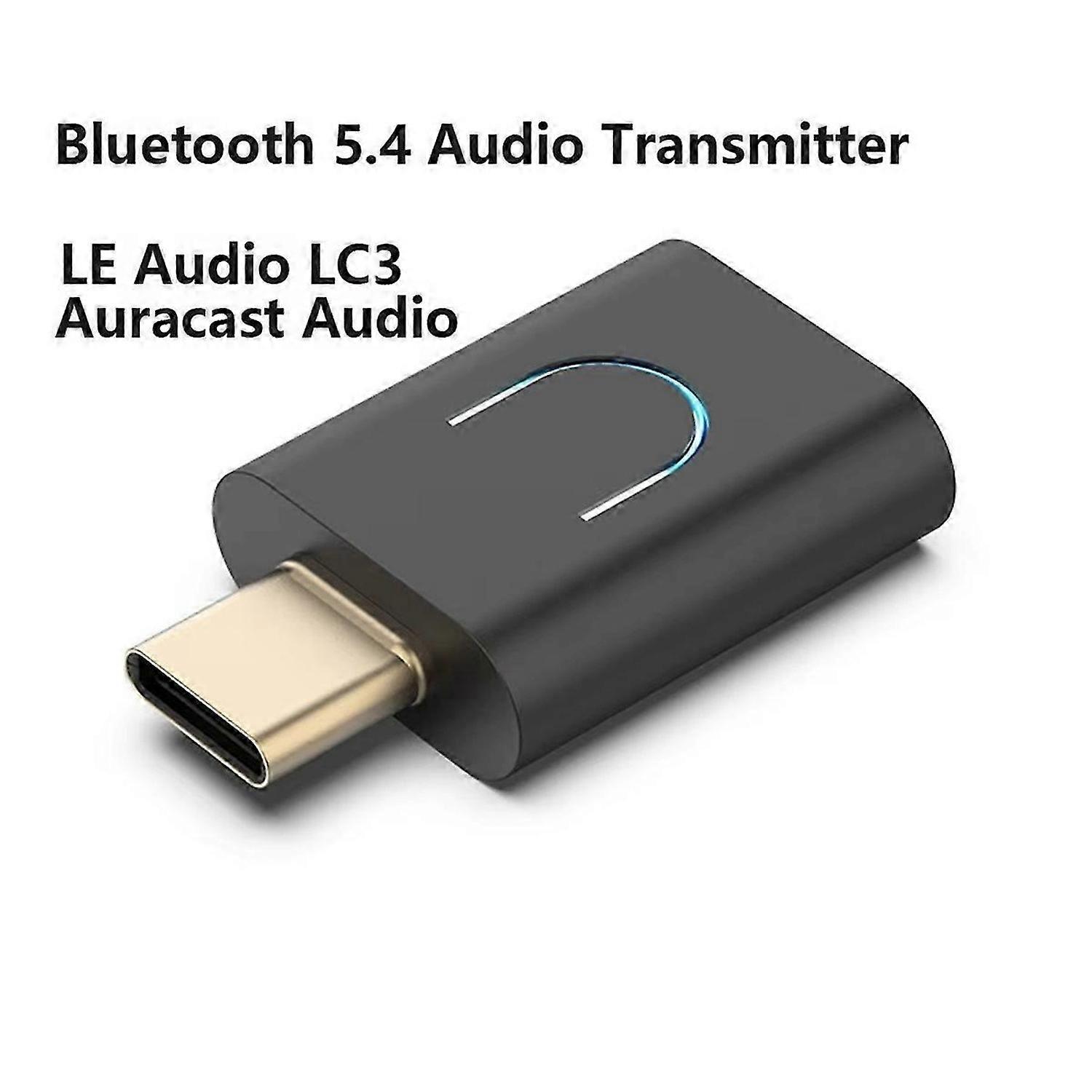 Tebe LE Audio LC3 BT 5.4 Audio Transmitter -LL/HD Type-C Wireless Stereo Music Adapter with Auracast