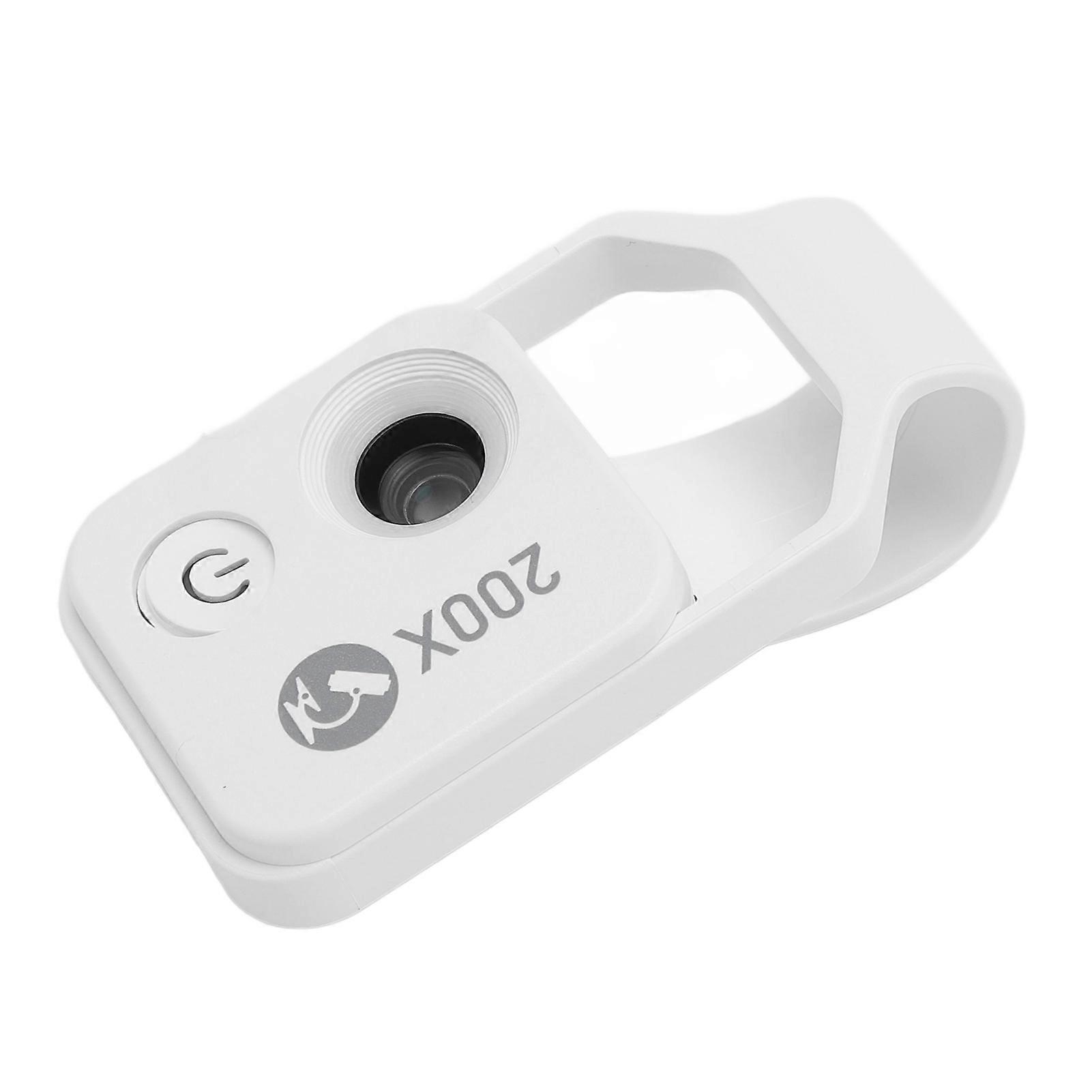 200x Portable Phone Microscope CPL Lens with LED Light, 110mAh Battery