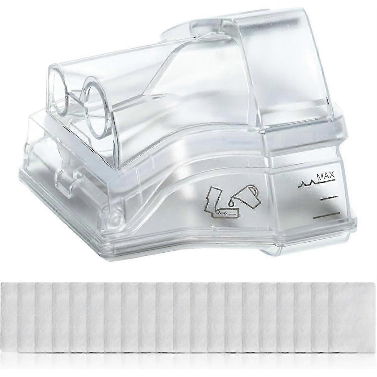 Humidifier Water Chamber Tub with 20 Replacement Filters for AirSense 10 & AirCurve 10 S10 Series