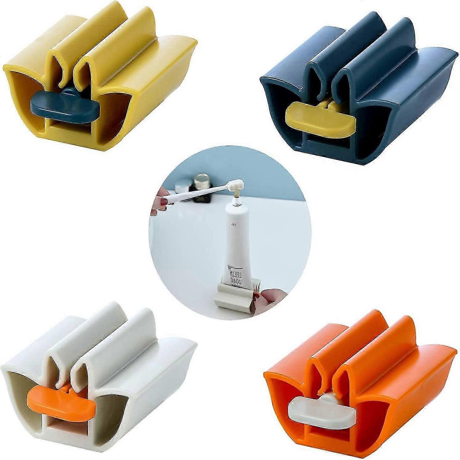 4 Pieces Rolling Tube Toothpaste Squeezer Rotating Toothpaste Dispenser