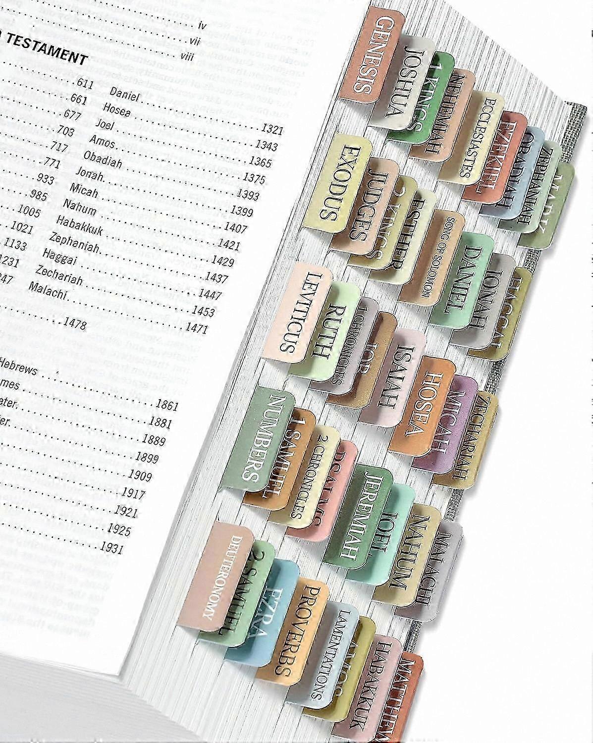 Large Print Bible Tabs for Study, Neutral Boho Theme Index Tabs for Easy Scripture Navigation